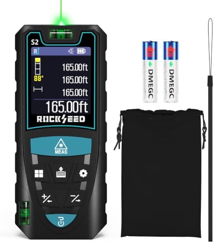 RockSeed Laser-Entfernungsmesser 50m, Drehbarer Farb-Bildschirm,5 Einheiten