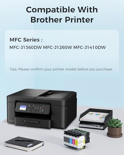 Image of 5 Pack High Yield LC501XL LC501 Ink Cartridges for Brother Printer MFC-J1360DW MFC-J1410DW MFC-J1260W Replacement for Brother LC501XL LC501 Series Inks, Up to 3000 Pages(2BK /C /M /Y)