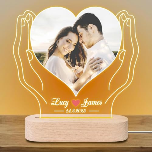 MUABAY Custom Infinity Heart LED Night Light with Names and