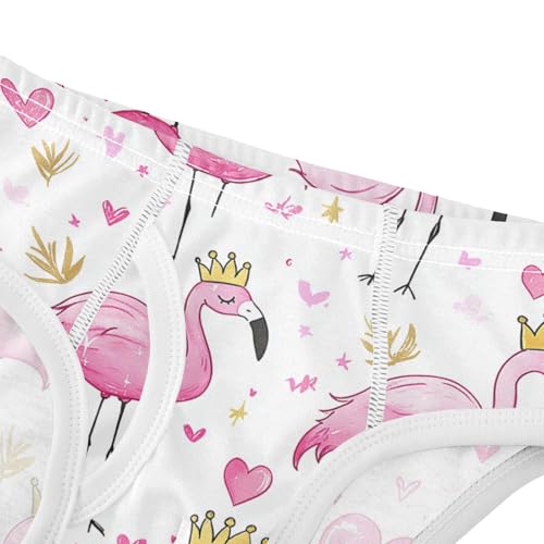 Wusikd Pink Flamingos Boys' Underwear Cotton Crowns Boys Briefs Soft Toddler Underwear 2T4