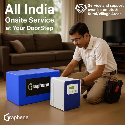 Image of GRAPHENE 12 Volt 100AH Lithium ion (LFP C100) Smart Battery & Solar Lithium Inverter (1250 VA /PWM), Back up More Than 150Ah Lead Acid Battery, 15-20 Years Life, Fast Charging, 5 Years Warranty