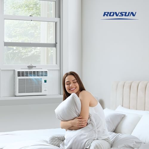 ROVSUN 6000 BTU Window Air Conditioner with Remote & Timer, AC Unit for Window with ECO Mode, 4 Fan Speeds & Easy Installation Kit for Home Dorm Apartment Office up to 250 Sq. Ft, 115V/60Hz