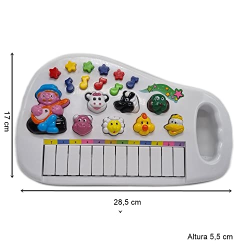 Piano Teclado Musical Bichos Infantil Sons Eletronicos