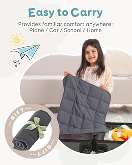 Topblan 2 lb Weighted Blanket, 19" x 21" Weighted Lap Pad, Soft Breathable Premium Glass Bead Filling for Calming, Machine Washable, Dark Grey