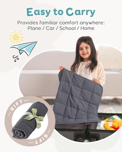 Topblan 2 lb Weighted Blanket, 19" x 21" Weighted Lap Pad, Soft Breathable Premium Glass Bead Filling for Calming, Machine Washable, Dark Grey