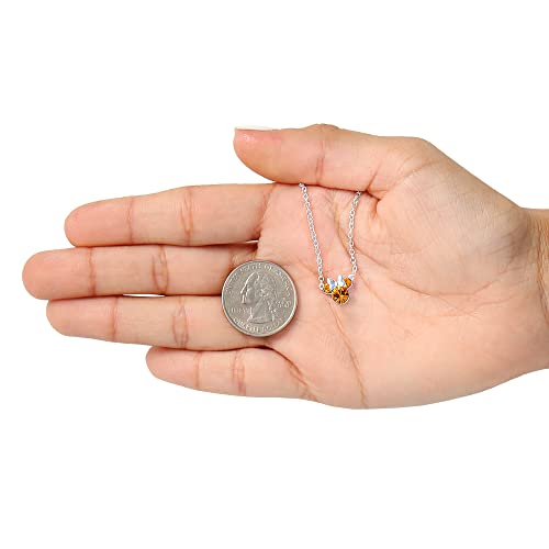 Disney Minnie Mouse Birthstone Jewelry, November Birth Month Pendant Necklace, Silver Plated, Topaz Brown Crystal #TOP4