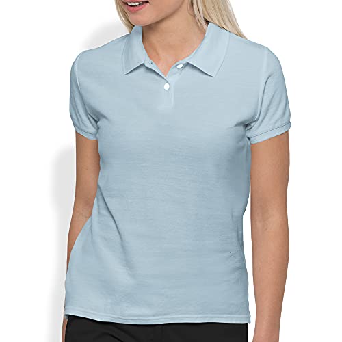 Camisa gola polo feminina lisa Factory 42 (Azul claro, GG)