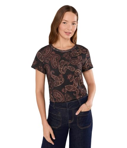 Sanctuary Womens, The Perfect Tee, Cocoa Paisley, Small