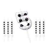 Fußball Geburtstag Kerze,Fußball-Geburtstagskerzen zum 5 Geburtstag,Geburtstagskuchen Topper für Jungen Mädchen Sport-Themed Party Dekorationen Zubehör