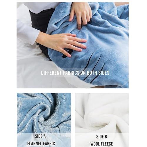 Cobertor de tubarão, cobertor de tubarão adulto, cobertor de tubarão vestível, Azul, G