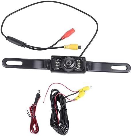 Car Backup Camera, Long License Plate Frame Camera, HD Night Vision 8 Lights Reverse Infrared Waterproof Vehicle Mounted Rearview Camera for Universal Cars