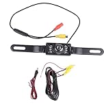 Car Backup Camera, Long License Plate Frame Camera, HD Night Vision 8 Lights Reverse Infrared Waterproof Vehicle Mounted Rearview Camera for Universal Cars