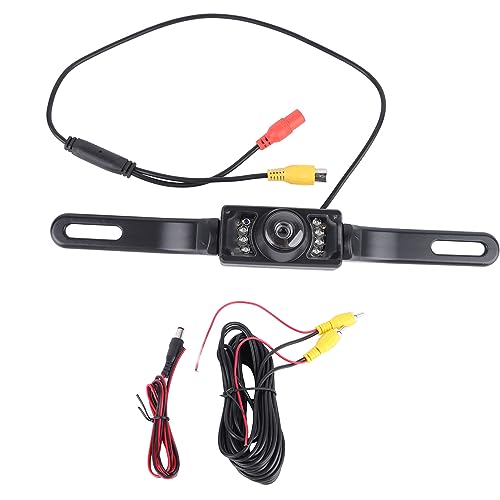 Car Backup Camera, Long License Plate Frame Camera, HD Night Vision 8 Lights Reverse Infrared Waterproof Vehicle Mounted Rearview Camera for Universal Cars by Ymiko - Used condition - CA$22.66