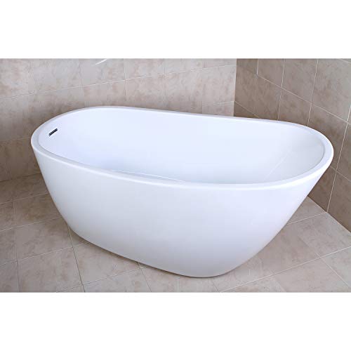 Kingston Brass Vtrs592928 59-Inch Contemporary Freestanding Acrylic Bathtub, White #TOP1