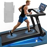 Cowmew Tapis Roulant, Tapis Roulant Pieghevole da 7 CV con Livelli di Inclinazione del 20%, 1 km/h - 20 km/h, Capacità di peso 180KG, App Compatibile, Display LED, 36 Programmi