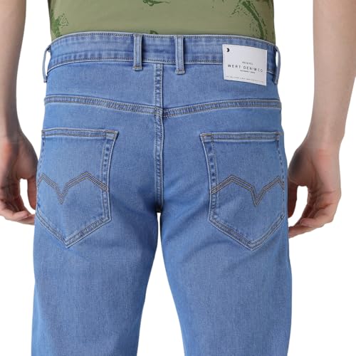 Image of Wert Men's Dark Blue (denimix) & Ice Colour Jeans, Regular Fit, Contrast Stitching,