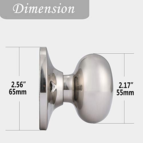 Home Improvement Direct 10 Pack Classic Antique Biscuit Style Door Knob, Individual Dummy Door Knob Round Shape, Satin Nickel Finish, Easy To Install #TOP1
