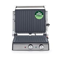 Salter Health Grill Electric Grill 2000W, 180° Flat Opening, Ceramic Plates