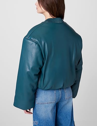 [BLANKNYC] womens Vegan Leather Cropped Bomber3