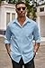 COOFANDY Men's Button Down Long Sleeve Dress Shirt Business Casual Untucked Regular Fit Fashion Button Up Shirts Blue M