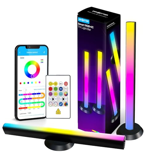 Smart LED Light Bars, RGB Light Bar with Multiple Placement Options, 14 Inches TV Backlights with Scene and Music Sync for Light Bar, 60 Lumens, Gaming Light Bars for Room, PC Gaming Desk Decor