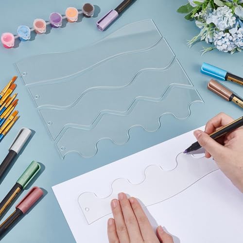 DELORIGIN 5 modelos de acrílico para acolchoamento, 5 peças de artesanato de costura de retalhos faç