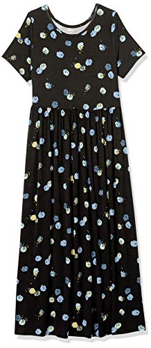 Amazon Essentials Women's Short-Sleeve Waisted Maxi Dress (Available In Plus Size), Black, Graphic 1, 3X #TOP3