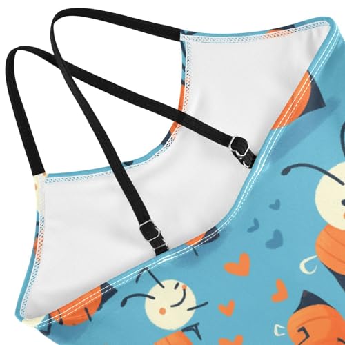 KLL Funny Ant Painted Toddler Girl 1 Piece Swimsuits Summer Swimwear with Adjustable Straps Quick Dry4
