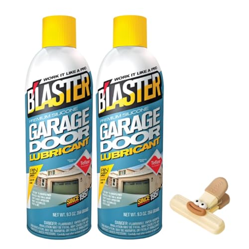 Blaster Silicone Garage Door Lubricant – 2 Pack Garage Door Lubricant Spray – Dry Lube Spray Can Gdl – PTFE Lubricant for Garage Door Lube – Pb Blaster Penetrating Oil Spray with Bag Clips