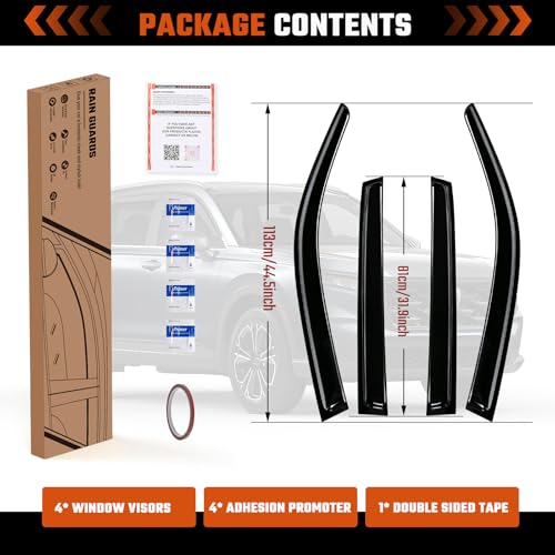 Rain Guards Compatible with Honda HRV 2023 2024 2025 2026, Tape-on Durable Side Window Sun Wind Deflectors, 2023-2026 HRV Rain Guard Black 4 PCS by GEARMEISTER - Used condition - Image 8