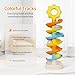 8 Level Rainbow Drop Tower with 3 Balls(0.6 inch),17.3 Inch Baby Ball Drop for 18-24 Months,Fine Motor Skills,Bath Toys for 2 Year Old Boys and Girls