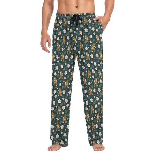 Aflyko Men's Pajama Pants Ape-man Flower Leis Pjs Sleepwear Bottoms - Main Image