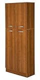 South Shore, Morgan Cherry 4-Door Storage Pantry with Adjustable Shelves