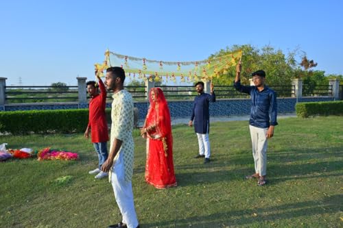 Image of Bridal Net Chunari Dupatta for Wedding Entry & Ceremony | Traditional Yellow Bridal Chunni for Dulhan, Haldi Ceremony & Ethnic Wear | Pack of 1
