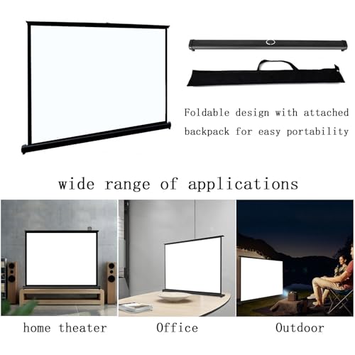 Pantalla Manual Retráctil 50" 16:9 para Proyector miniatura 5