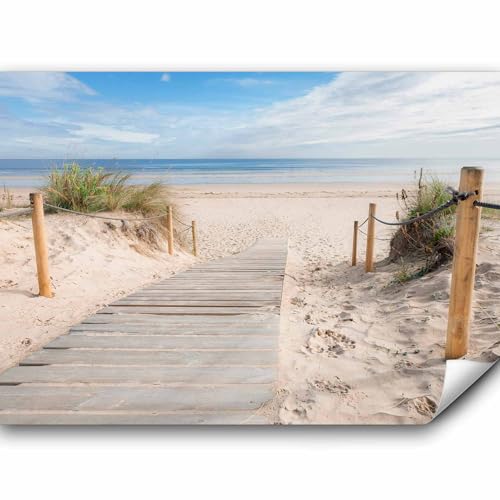 murando Fototapete selbstklebend Strand und Meer 196x140 cm Tapete Wandtapete Klebefolie Dekorfolie Tapetenfolie Wand Dekoration Wandaufkleber Wohnzimmer Landschaft Natur c-B-0005-a-b