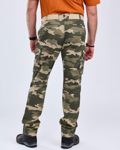 Pinewood Serengeti Herren Hose (DE/NL/SE/PL, Numerisch, 56, Regular, Regular, Khaki Camou)