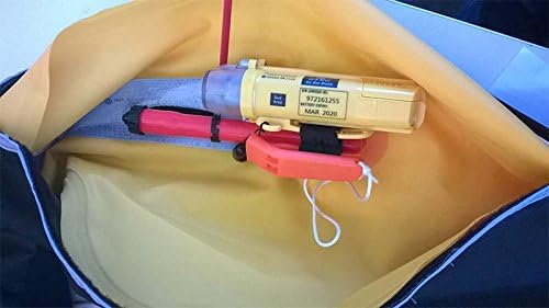 AMEC TB-520 AIS MOB Personal Tracking Beacon secured inside a life vest or personal flotation device pouch.