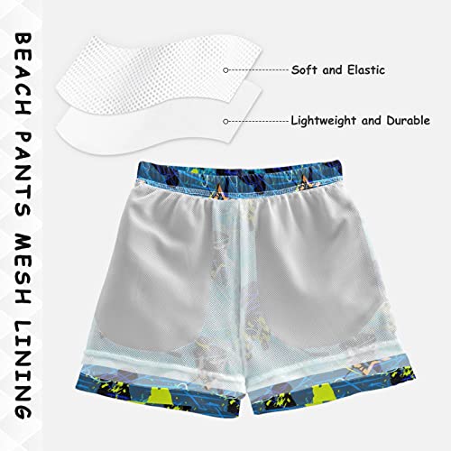 Hockey Pattern Boys Swim Trunks Hockey Sticks Orange Stars Summer Toddler Beach Board Shorts Kids Swimsuit Swimwear Xs #TOP4