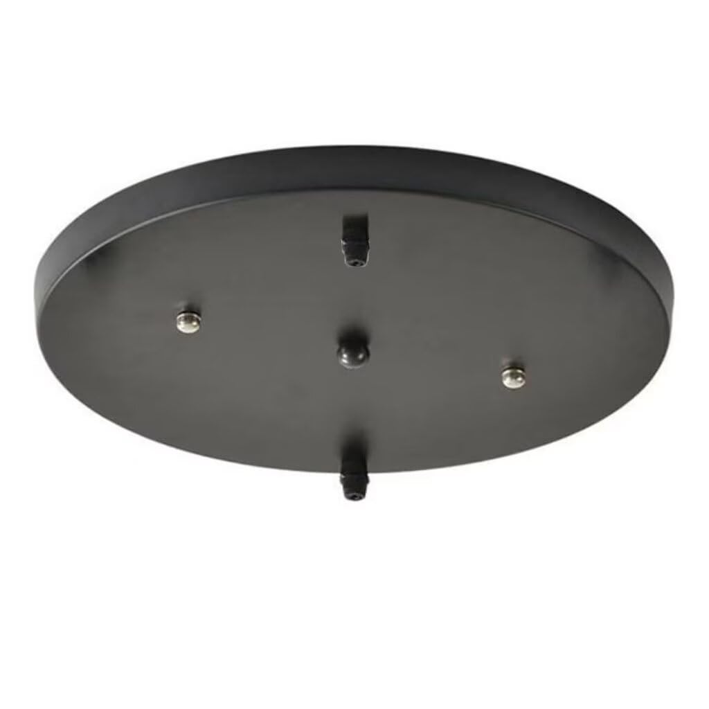 DESHOME 20cm Round Ceiling Rose Cover Black 2 Hole Metal Chassis Pendant Light Fitting Kit, Ceiling Canopy Cover Plate with Accessories(Wire not Included), for Ceiling Lights, Hanging Fixture â image 1