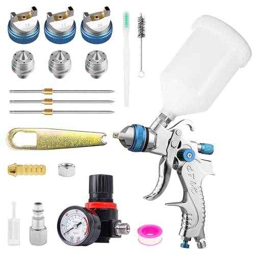 HVLP Spray Gun Kit with Multiple Nozzles
