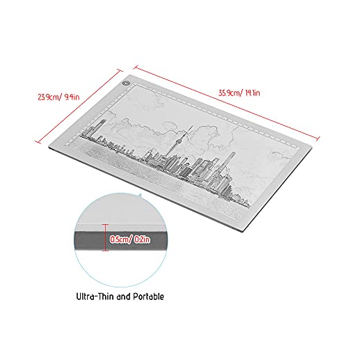 Staright Caixa de Luz A4 Tracer de Desenho de Cópia Pad 5mm Brilho Ultra-Fino Dimmable com Cabo de A