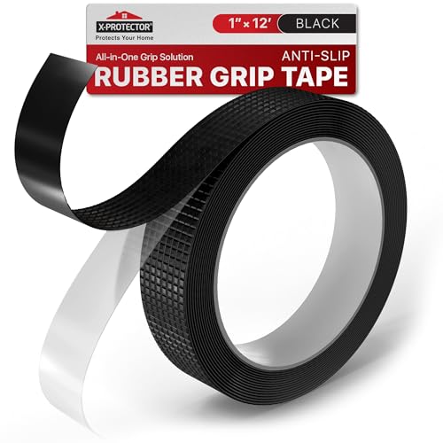 X-Protector Rubber Grip Tape - 1" x 12' Non-Abrasive Grip