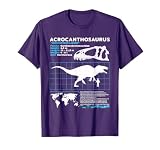 Acrocanthosaurus fact sheet Dinosaur Facts T-Shirt