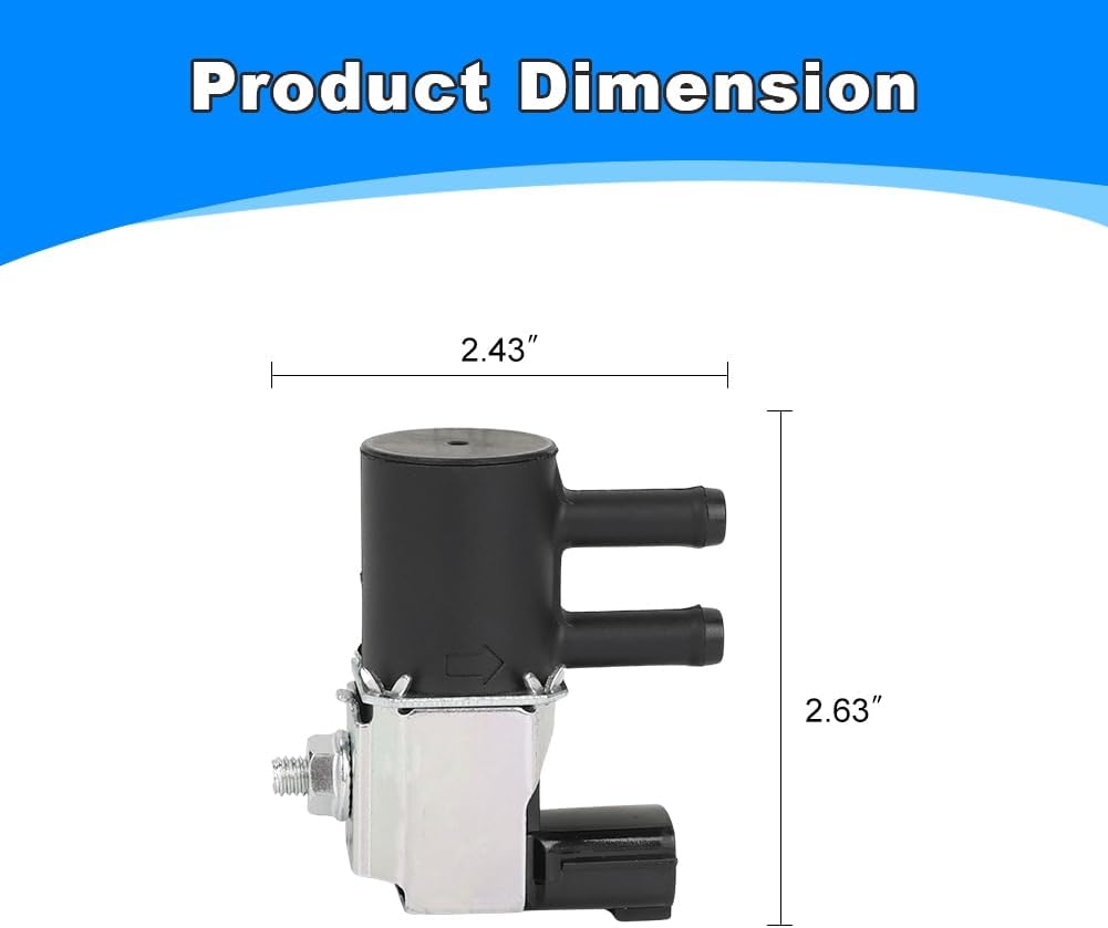 Vapor Canister Purge Control Solenoid Valve Compatible with Nissan Sentra 2015-2022, Altima 2019-2022, Kicks 2018-2021, Juke 2014-2017 Replacement for K5T48595 14930-3YM0A