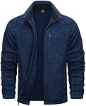 TACVASEN Hommes Vestes en polaire Full Zip Up Veste légère Casual Soft Hiking Sweaters Hiver Manteaux chauds avec poches