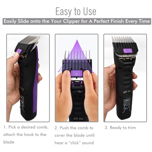Contre-peignes en acier A5 colores pour une coupe precise et reguliere sans effort - 13