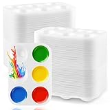 SAYAYA 72 PCS White Plastic Paint Palettes Bulk 6 Well...