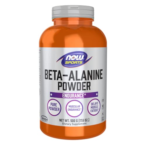 NOW Sports Beta-Alanine Pure Powder 2000 mg, CarnoSyn, Muscular Endurance, 500 g