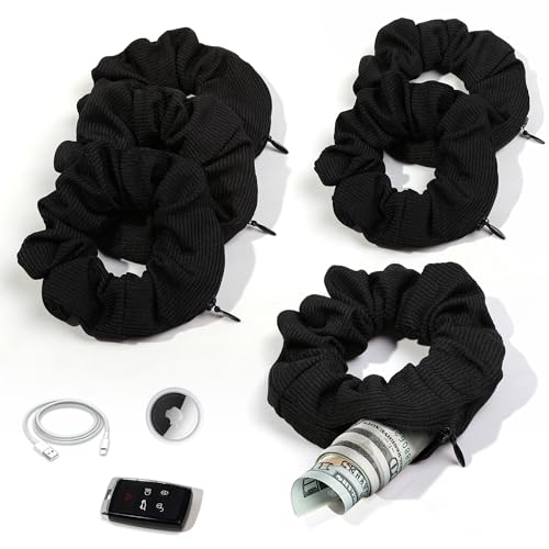 Pocket Scrunchies Holder Secret Hidden Compartment Items Velvet Hair Scrunchies